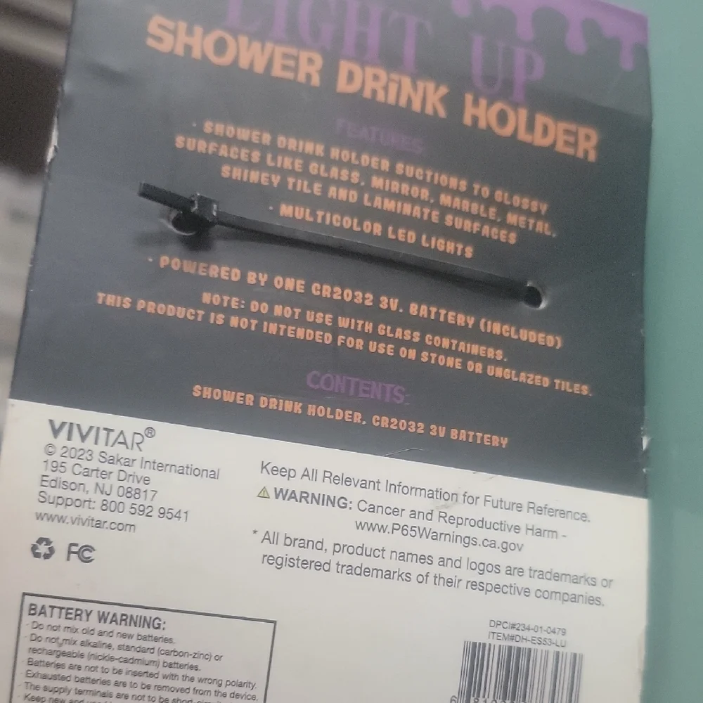 Vivitar Light Up Shower Drink Holder - Black